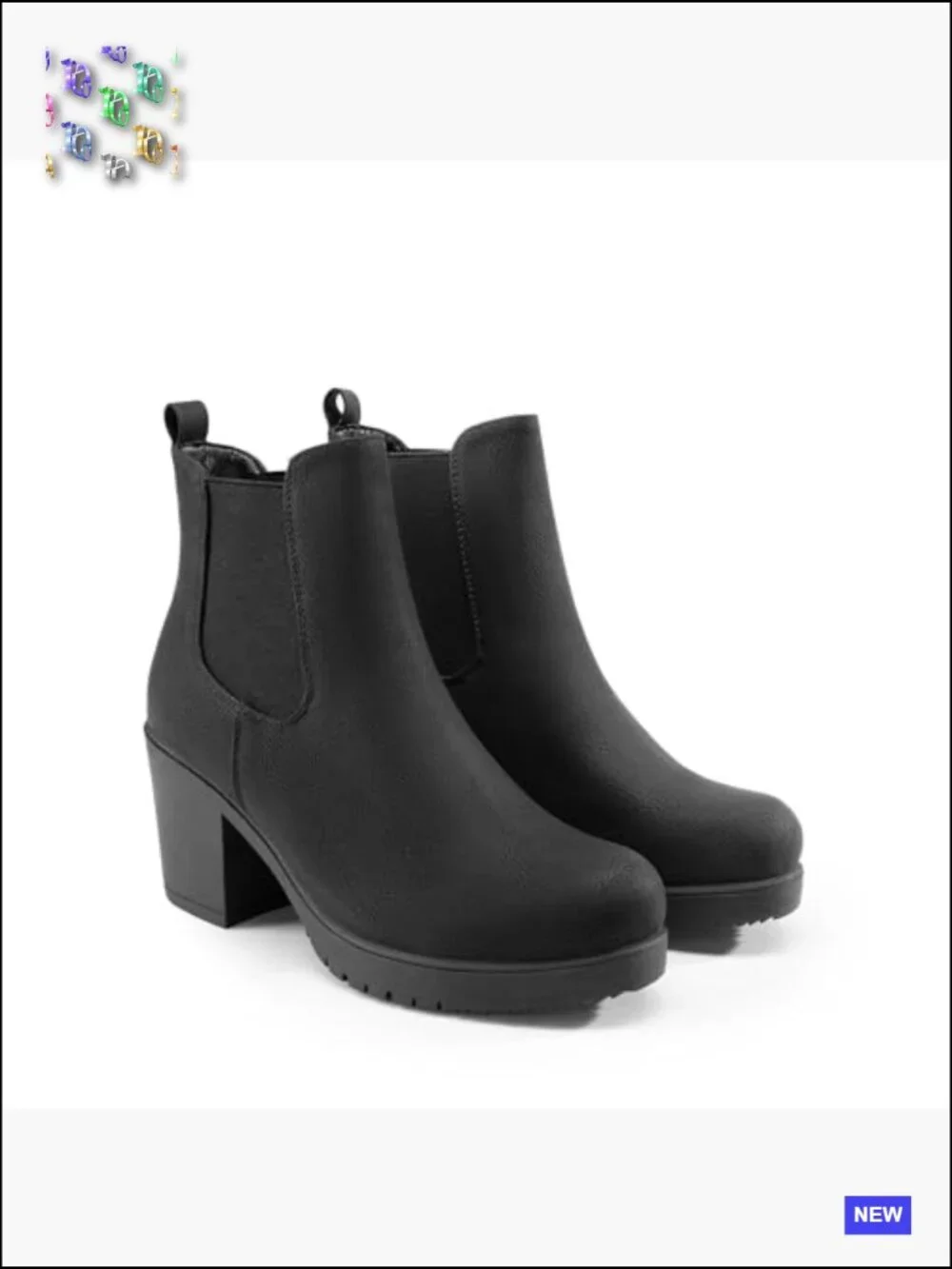 Chunky Heel Chelsea Ankle Boots Slip On Elastic Fall Heeled Booties Shoes